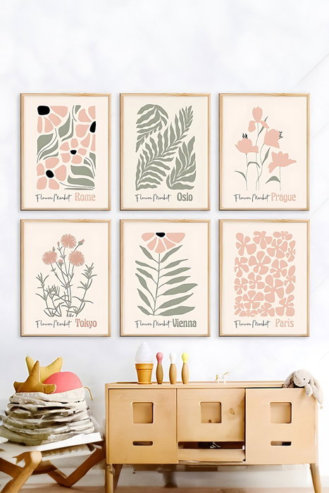 Wallity Artsycllct14 Conjunto de 6 Pinturas Decorativas Enmarcadas Wallity Artsycllct14 Conjunto de 6 Pinturas Decorativas Enmarcadas